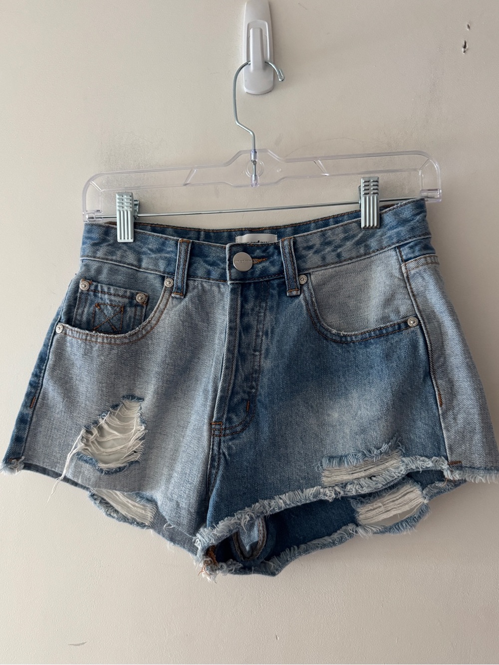 Superdown Revolve Lydia Two-Tone Denim Shorts